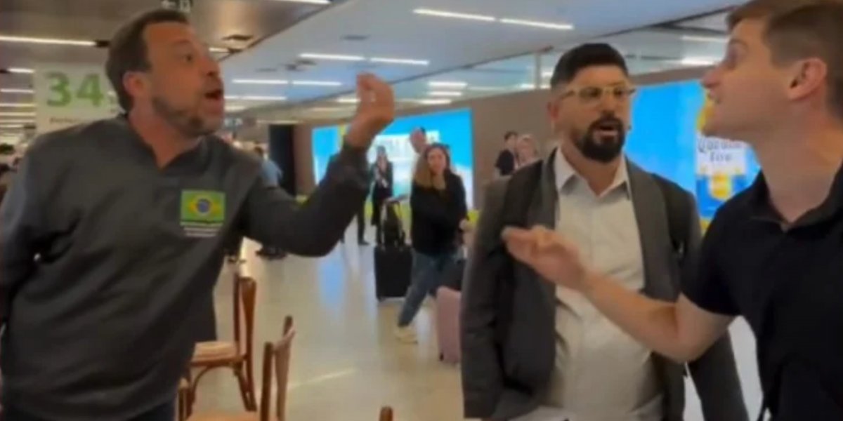 Lucas Pavanato e Guilherme Boulos se encontram no Aeroporto de Brasília e trocam provocações: 'Você é um lixo'