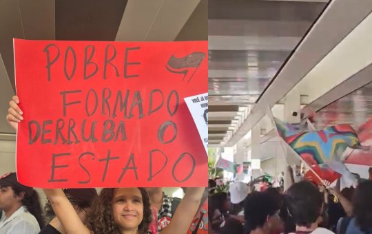 Jovens fazem manifestação pró-Lula entre Shopping da Bahia e Pituba
