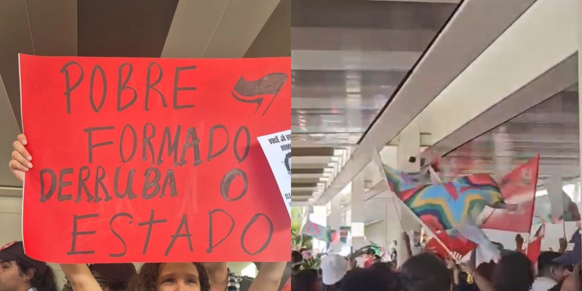 Jovens fazem manifestação pró-Lula entre Shopping da Bahia e Pituba