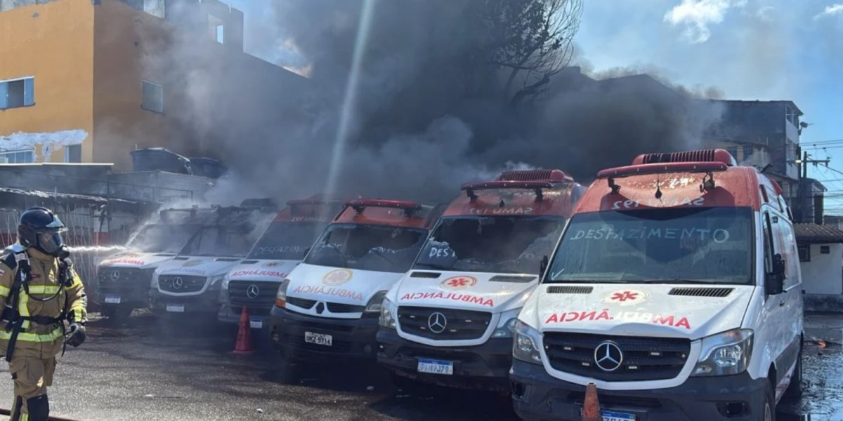 Incêndio atinge ambulâncias do Samu em Salvador e levanta suspeita de ação criminosa