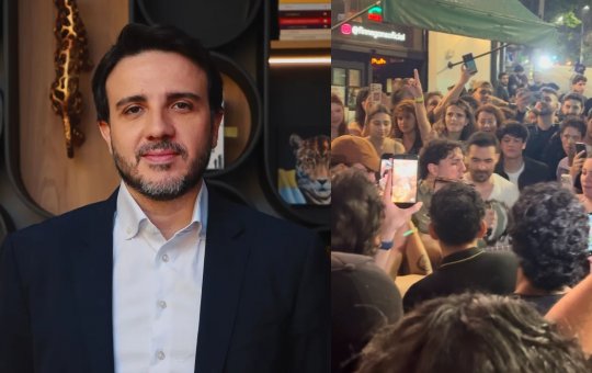 Renan Santos faz apresentação na rua após público ficar de fora de show em São Paulo