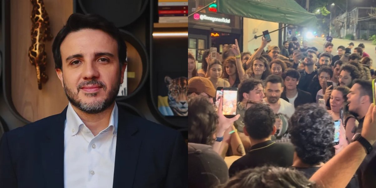 Renan Santos faz apresentação na rua após público ficar de fora de show em São Paulo