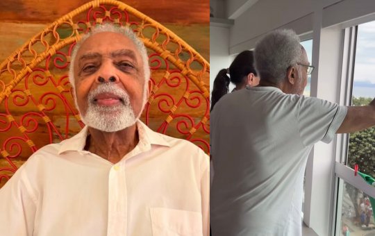 Gilberto Gil faz o “L” na janela e empolga público em ato pró-Lula no Rio de Janeiro