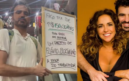 Gabriel Mercury, filho de Daniela, oferece Pix para quem apresentar proposta de Flávio Bolsonaro a favor do trabalhador