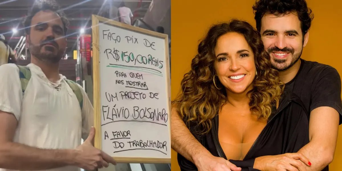 Gabriel Mercury, filho de Daniela, oferece Pix para quem apresentar proposta de Flávio Bolsonaro a favor do trabalhador