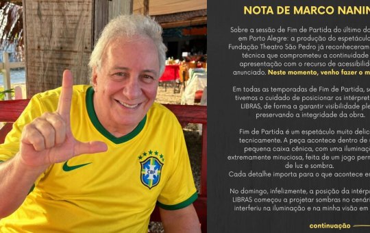 Marco Nanini pede desculpas após polêmica com intérprete de Libras