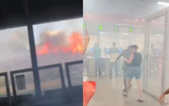 Incêndio próximo à estação de metrô provoca correria e assusta passageiros em Salvador