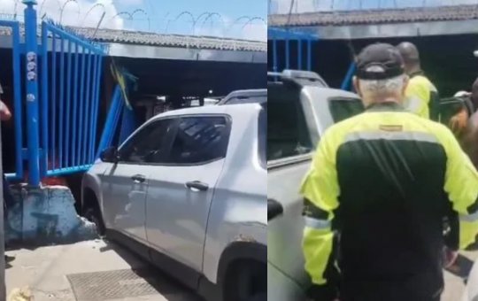Feirante fica ferido após veículo bater em muro e invadir área da Feira de São Joaquim