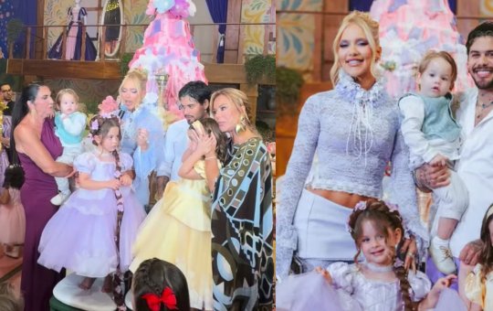 Virginia e Zé Felipe reúnem a família em festa de 4 anos da filha Maria Flor