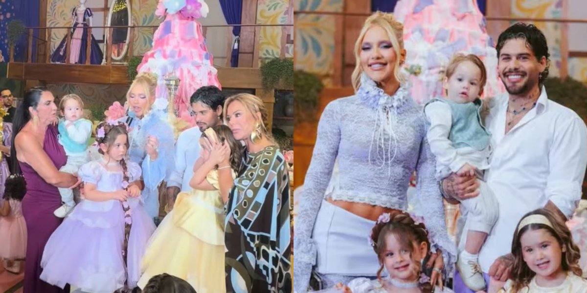 Virginia e Zé Felipe reúnem a família em festa de 4 anos da filha Maria Flor