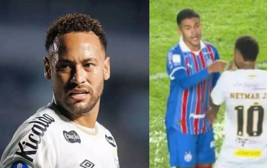 Neymar critica Rodrigo Nestor após expulsão em jogo entre Santos e Bahia: “Maior safadeza do futebol”