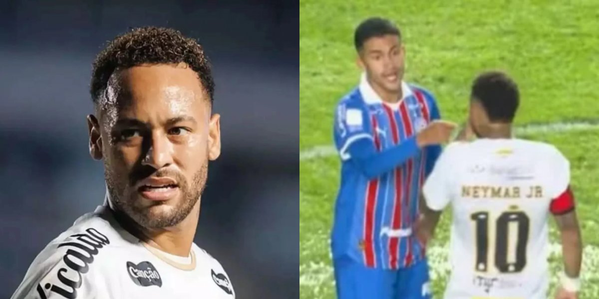 Neymar critica Rodrigo Nestor após expulsão em jogo entre Santos e Bahia: “Maior safadeza do futebol”