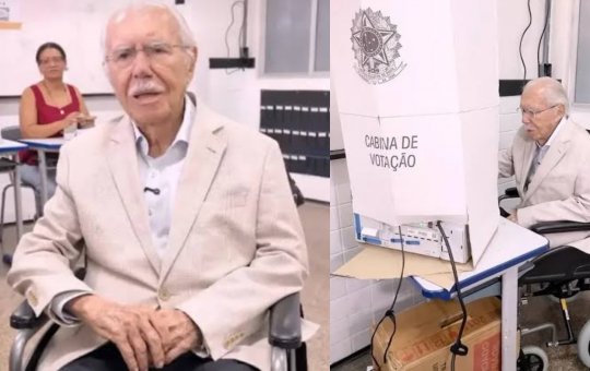 José Sarney celebra voto após cirurgia e diz estar feliz por participar das eleições