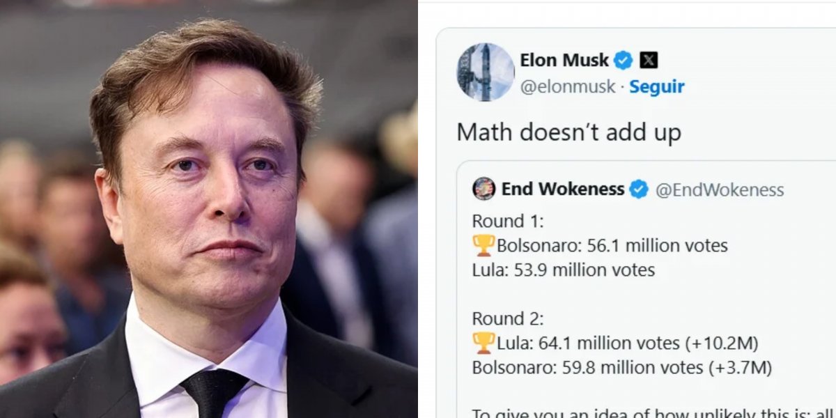 Elon Musk questiona vitória de Lula e diz que “a matemática não fecha”