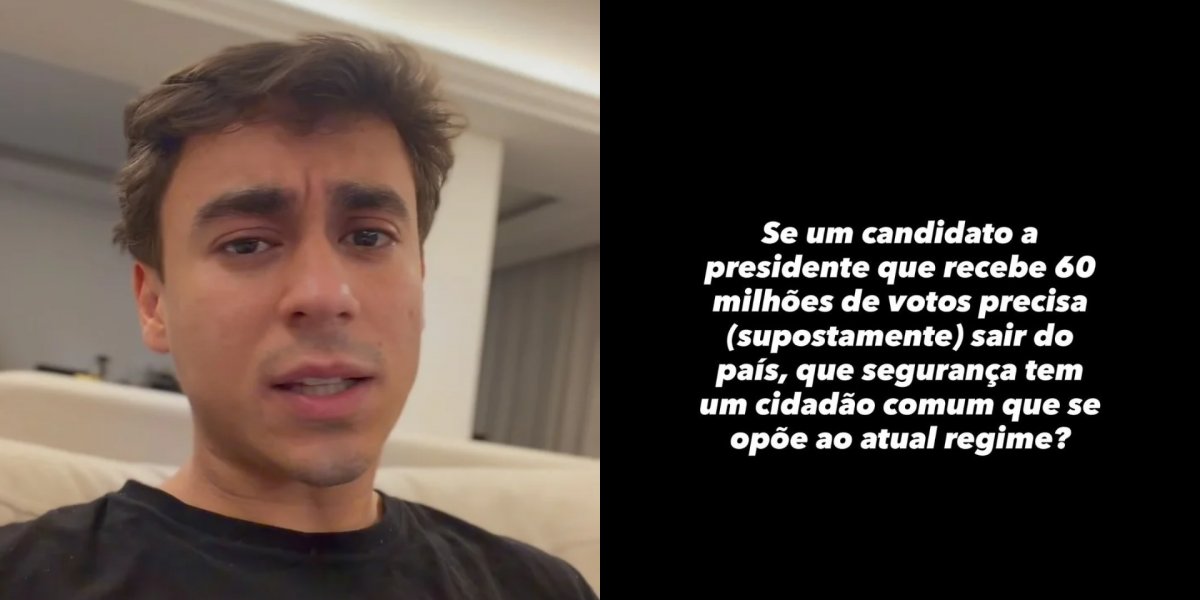 Nikolas apaga publicação sobre Flávio e inclui “supostamente” ao falar de saída do país
