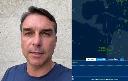 Avião com Flávio Bolsonaro e família deixa o Equador rumo a Miami, nos EUA