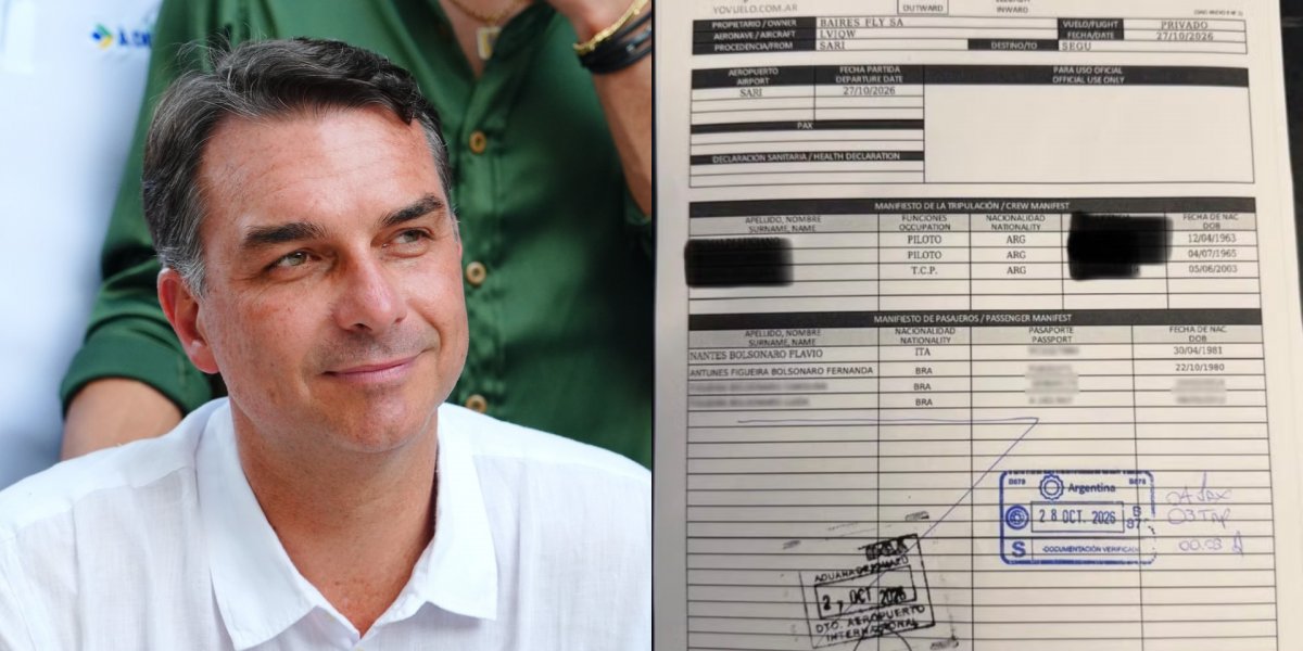 Flávio Bolsonaro utilizou passaporte italiano para deixar a Argentina em jatinho 