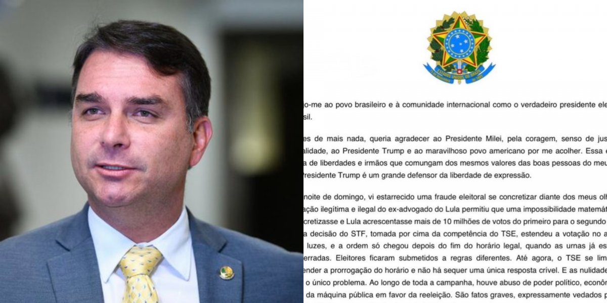 Confira os principais pontos da carta divulgada por Flávio Bolsonaro após ida aos EUA