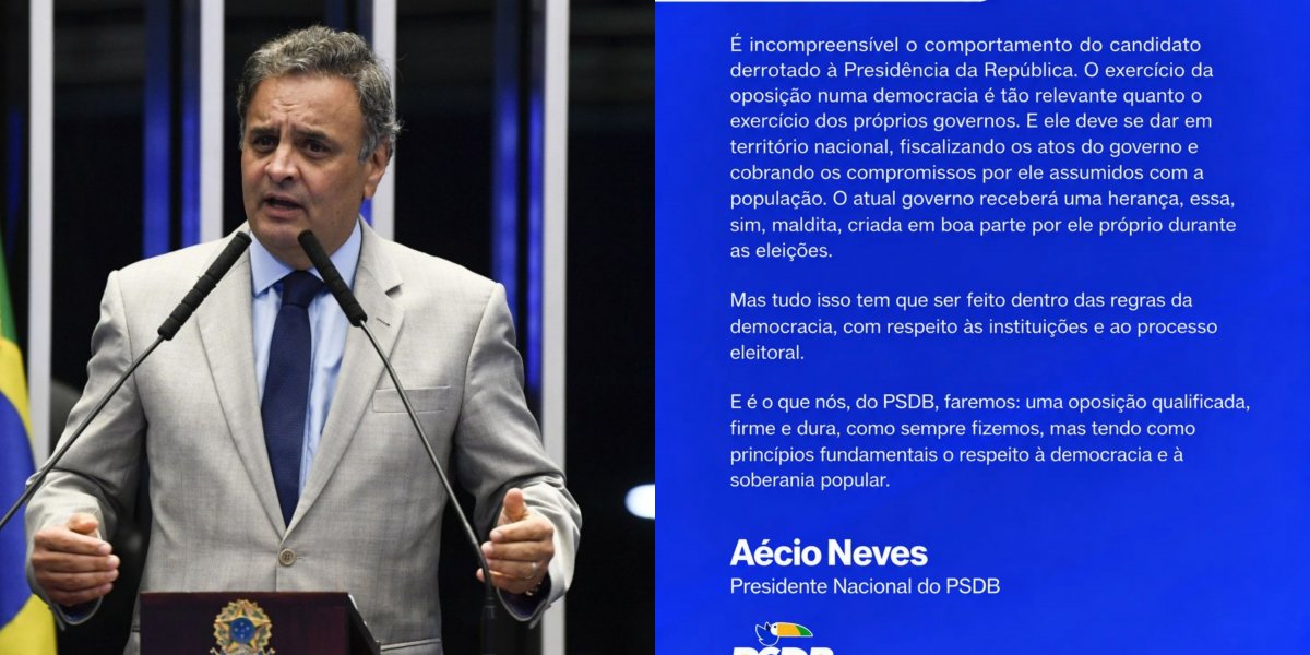 Aécio Neves se pronuncia sobre fuga de Flávio Bolsonaro após derrota nas eleições: 'Incompreensível'