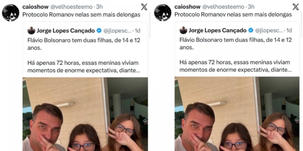  Funcionário é demitido após sugerir fuzilamento das filhas de Flávio Bolsonaro com “Protocolo Romanov”