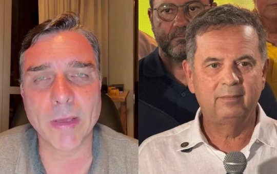 Flávio Bolsonaro anuncia apoio a Rogério Marinho para a Presidência do Senado