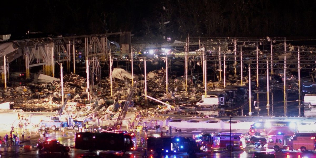 Tornado deixa rastro de destruição e ao menos 50 mortos em Kentucky, nos EUA