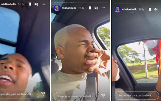 Gasolina de BMW de Cristian Bell termina e humorista fica parado na rua